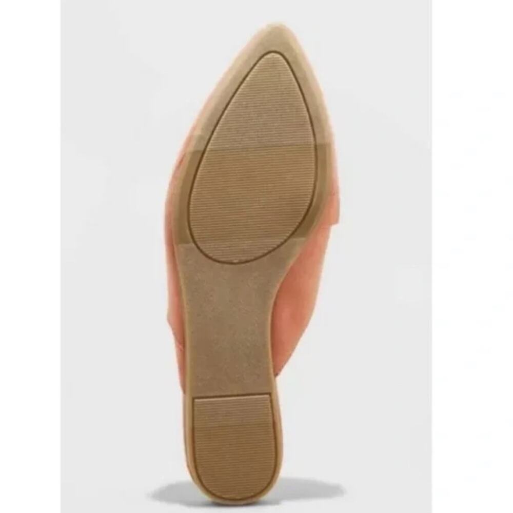 Fall Suede like Ruffle mules casual flats rust color size 5 NEW forest fairy - Picture 5 of 6